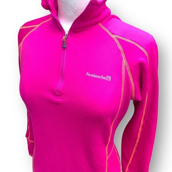 Avalanche Active Women's Medium Base Layering 1/4 Zip Pullover Pink Track Jacket - Picture 1 of 10
